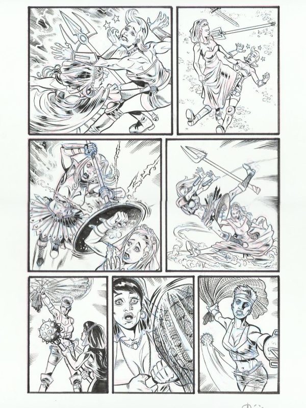 Original página cómic acción / Amazonas