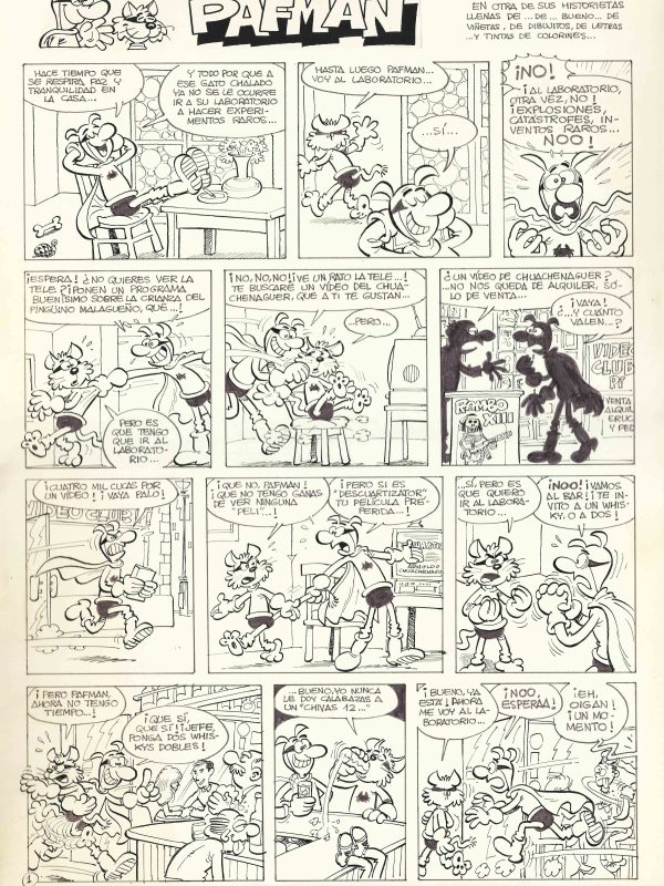 Pafman: ¡Espera gato! - 2 páginas originales