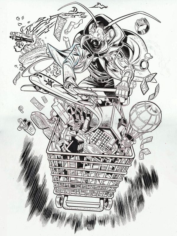 4 dibujos originales: Gran consumismo - Roger