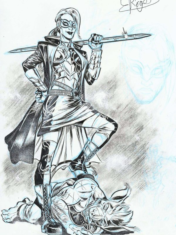 Guerrera - dibujo original - Roger