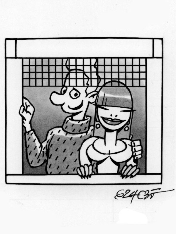 Chico y chica - Dibujo original - Antoni Garcés