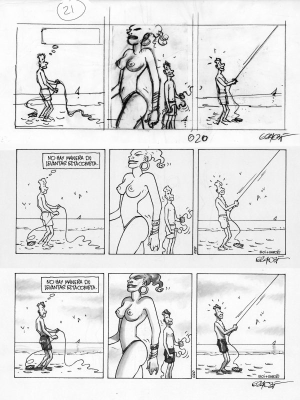 Veranitas en Ibiza - Dibujo original - Antoni Garcés