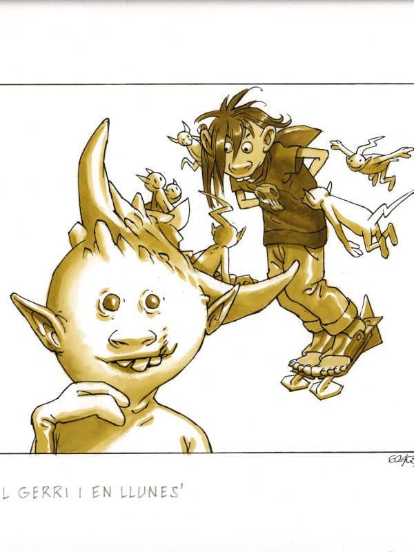 El Gerri i en llunes - Dibujo original - Antoni Garcés
