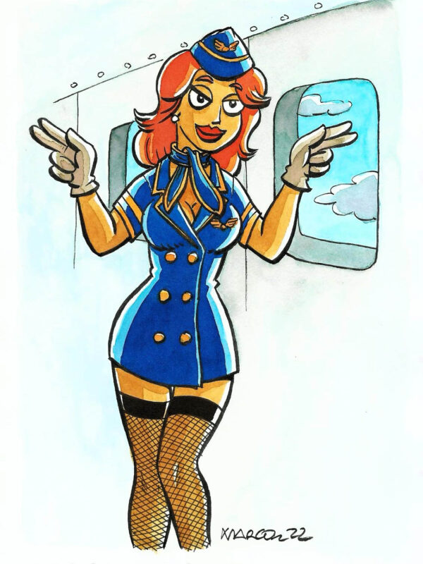 Original drawing: Flight attendant - Marco