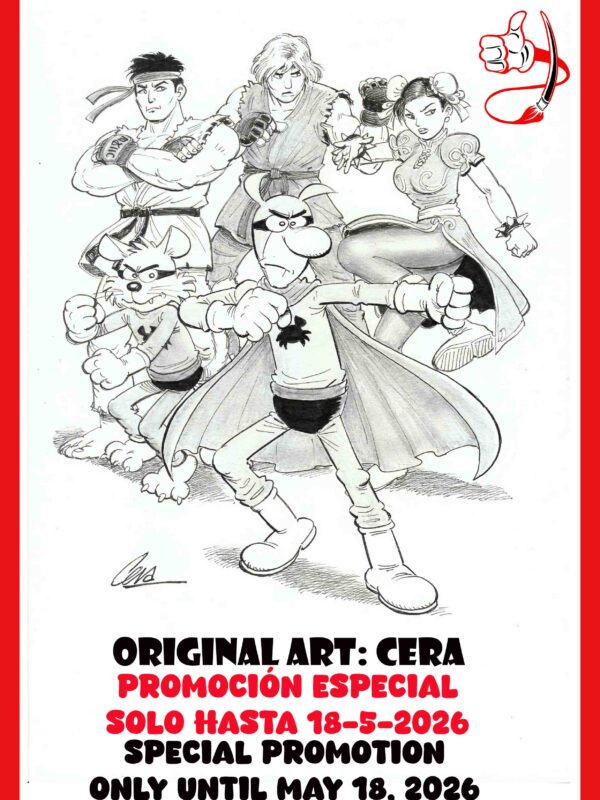 Especial Barcelona Cómic 44 / Special price: Dibujo Pafman Street Fighter - Cera