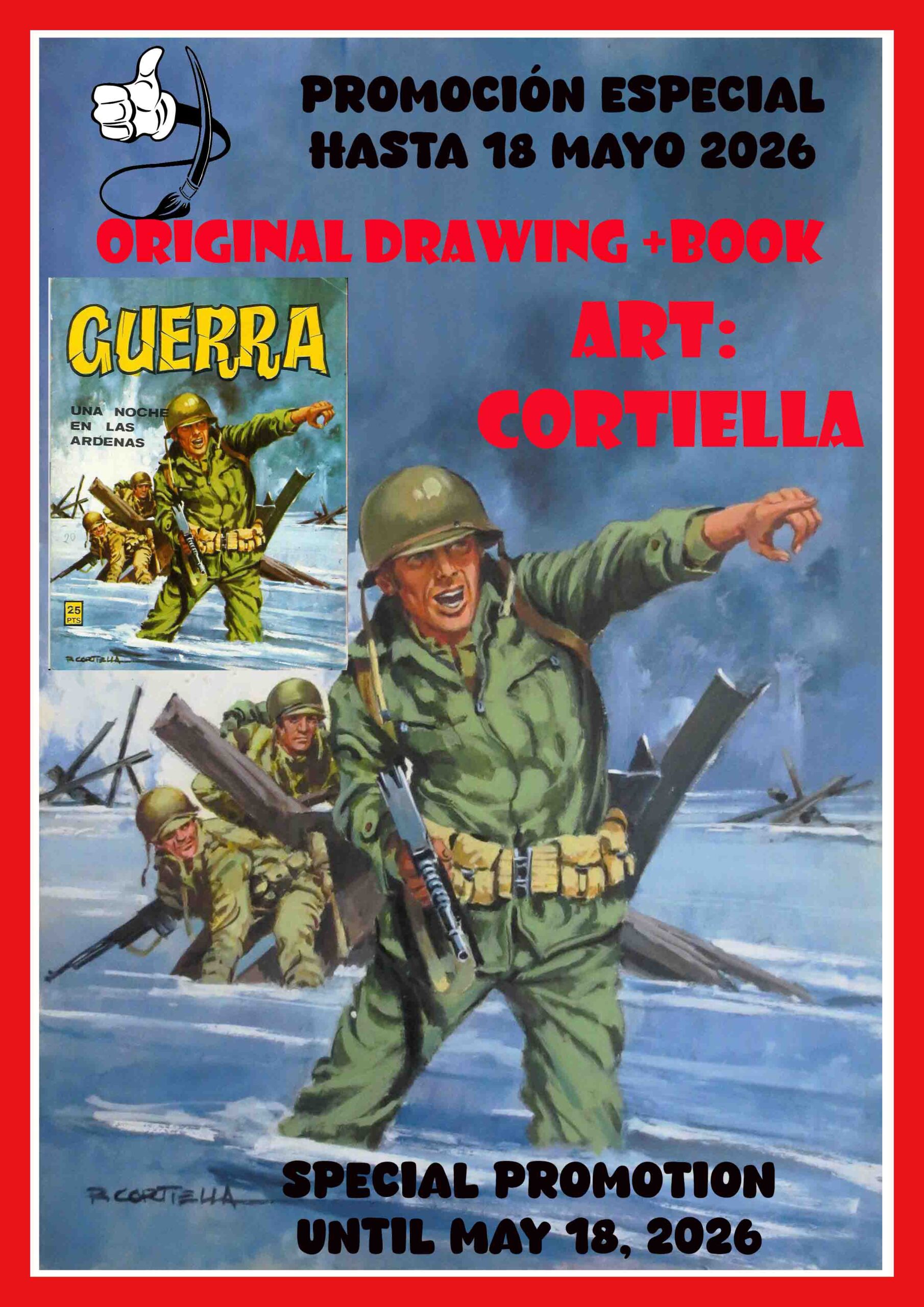 Especial Barcelona Cómic 44 / Special price: Portada original war + comic - Cortiella
