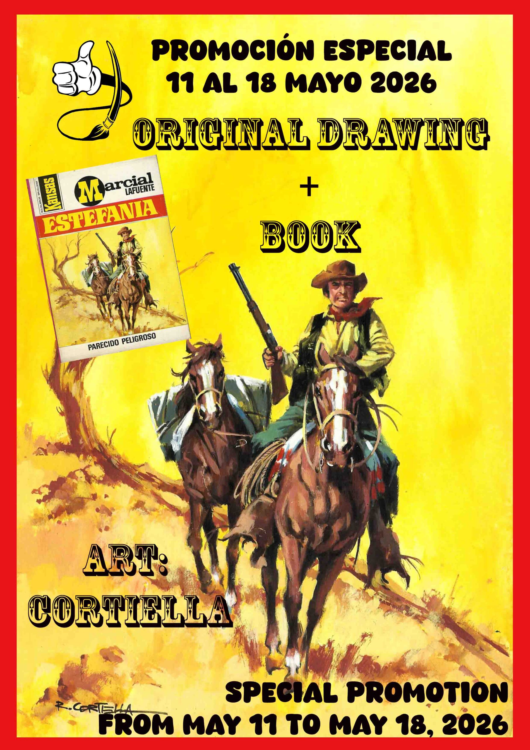 Especial Barcelona Cómic 44 / Special price: Portada original Oeste + Novela - Cortiella