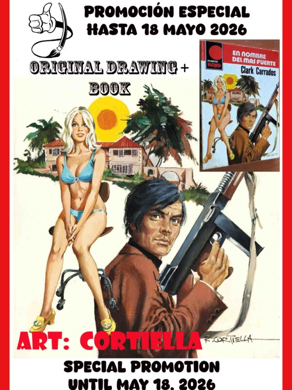 Special Barcelona Cómic 44 / Special price: original cover En nombre del más fuerte + book - Cortiella