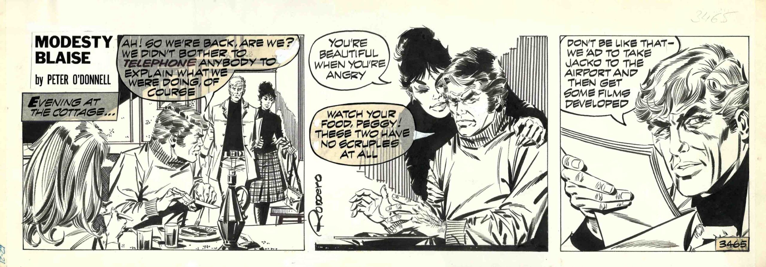 Special Barcelona Cómic 44 / Special price: Modesty Blaise - Original daily strip #3465 - Romero - Image 2