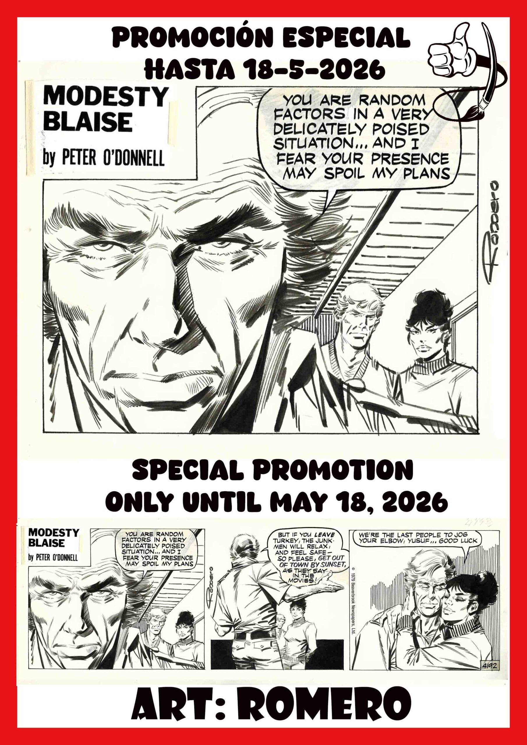 Special Barcelona Cómic 44 / Special price: Modesty Blaise - Original daily strip #4192 - Romero
