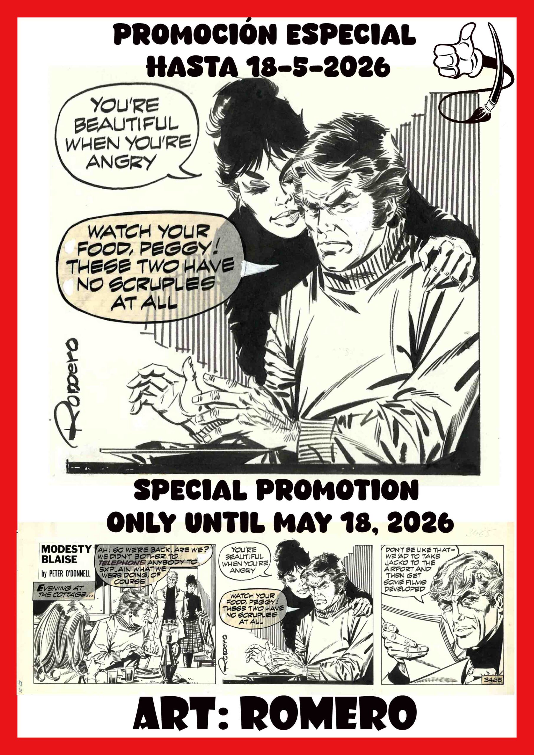 Special Barcelona Cómic 44 / Special price: Modesty Blaise - Original daily strip #3465 - Romero