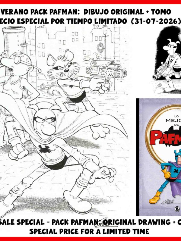 Pack Pafman - Dibujo original + tomo Lo mejor de Pafman - Origin of Comics