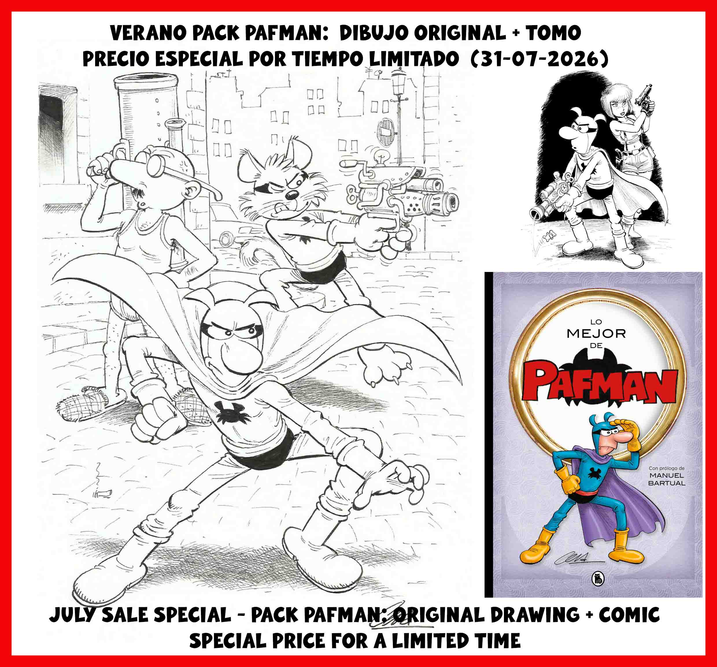 Pack Pafman - Dibujo original + tomo Lo mejor de Pafman - Origin of Comics