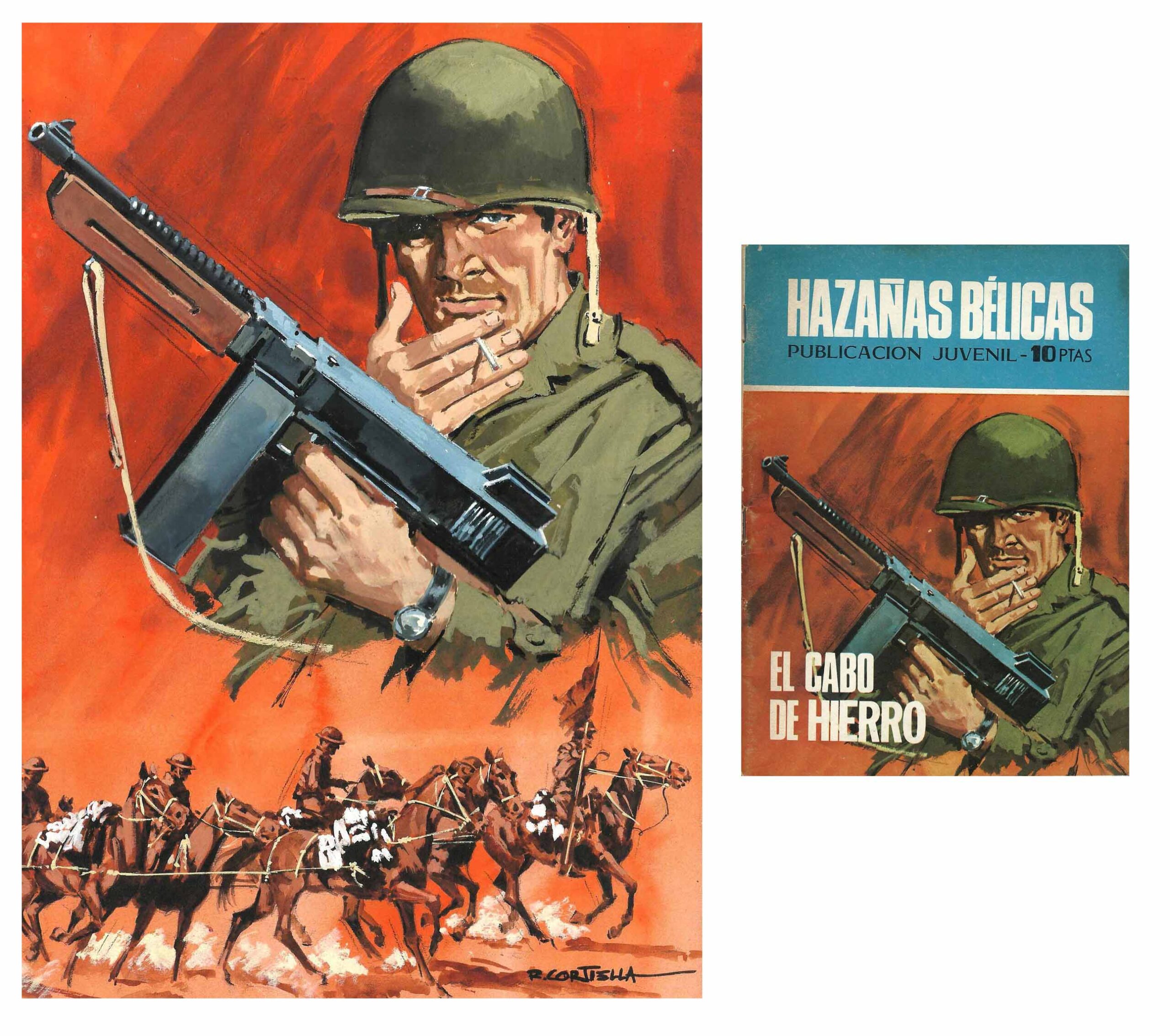 Cortiella - Origin of Comics - Original cover Hazañas Bélicas