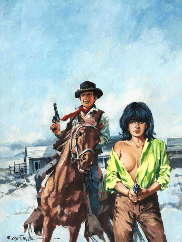 Cortiella - Origin of Comics - Portada Lassiter #106 - La novia de Dodge city