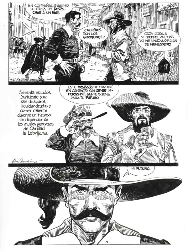 Mundet - Origin of Comics - Página original cómic Capitán Alatriste