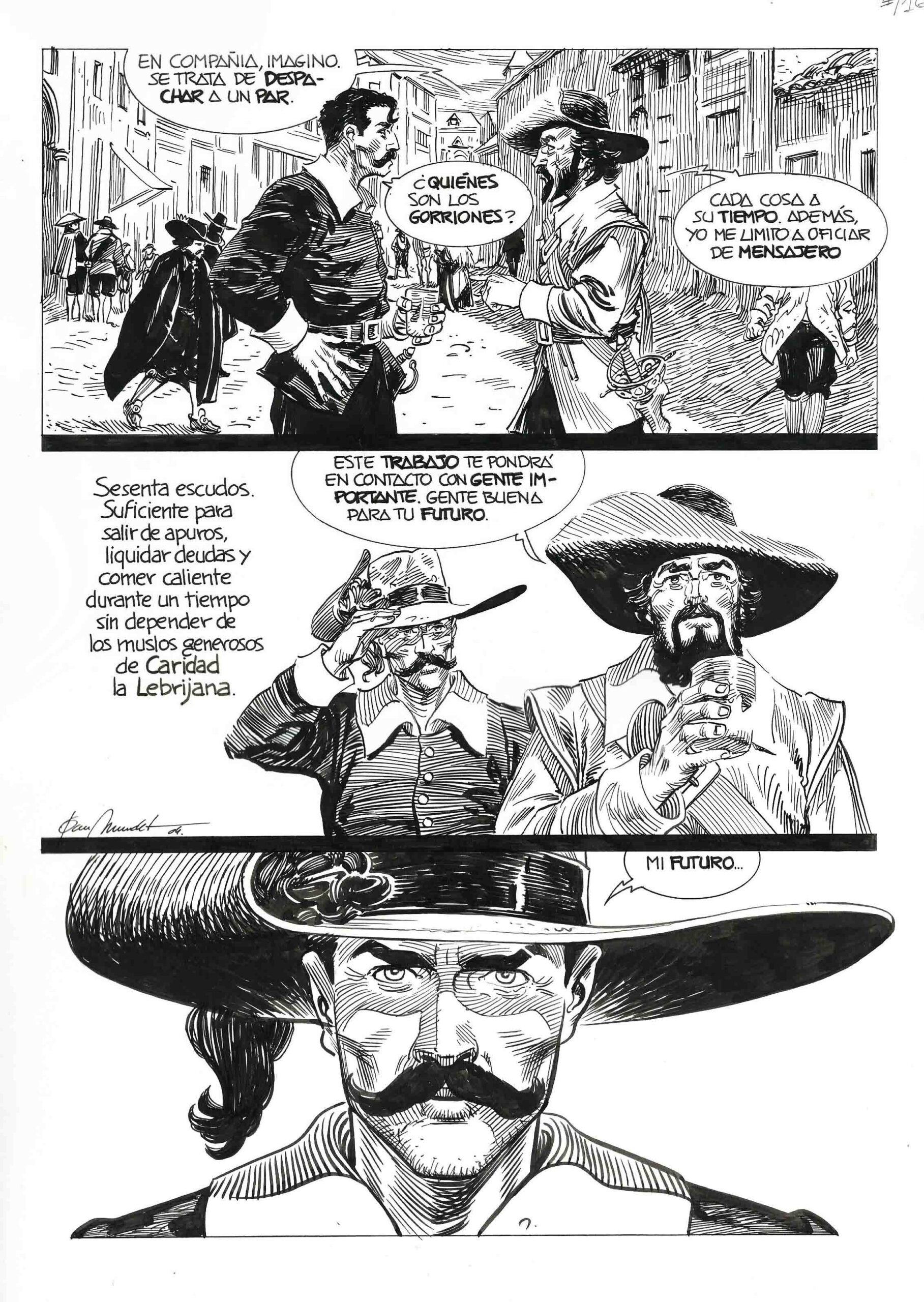 Mundet - Origin of Comics - Página original cómic Capitán Alatriste