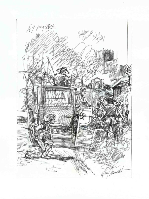 Mundet - Origin of Comics - Capitán Alatriste - Boceto Limpieza de sangre