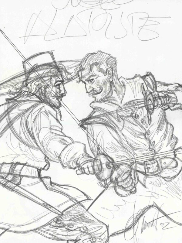 Mundet - Origin of Comics - Capitán Alatriste - boceto cartel postal